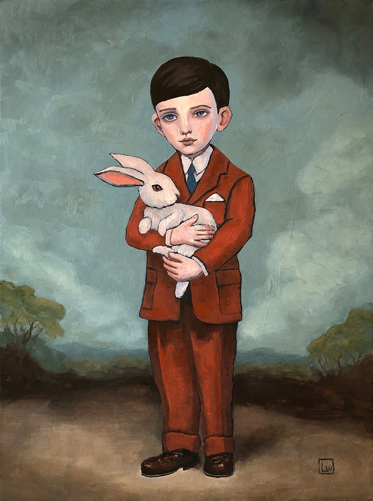 Standing Boy with Bunny